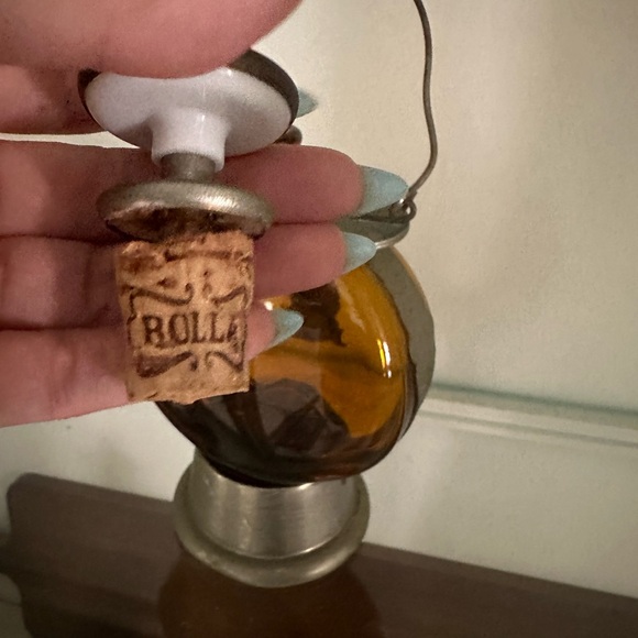 Vintage Liquor Nautical Sailor Amber Glass Brass Lantern Decanter Not Playing - Picture 4 of 8